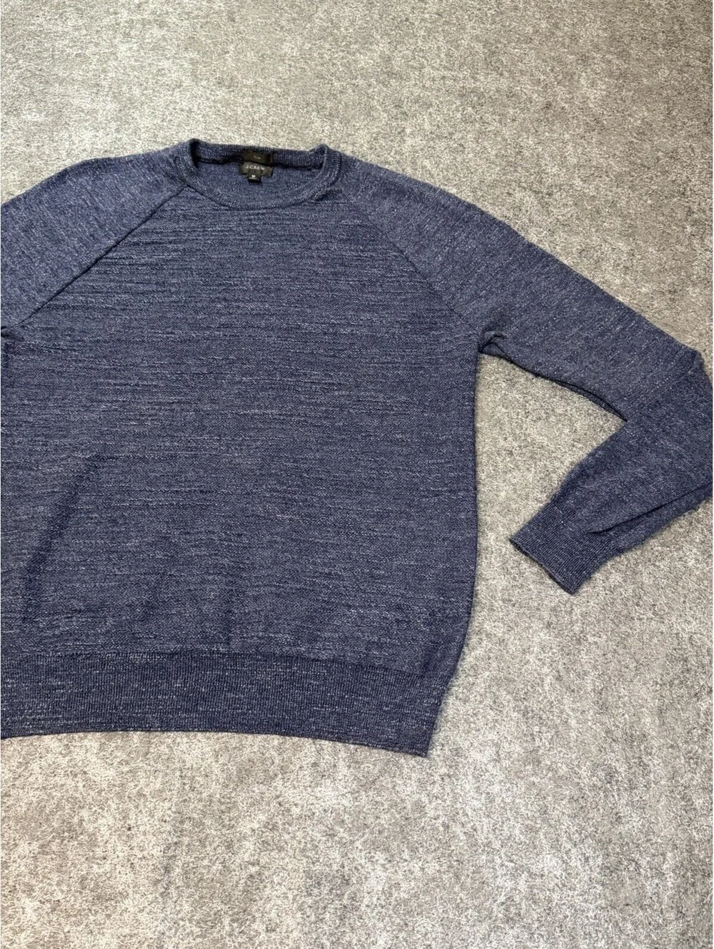 J.Crew Rugged Cotton Sweater Men’s M Slim Fit Heathered Indigo Blue C8445